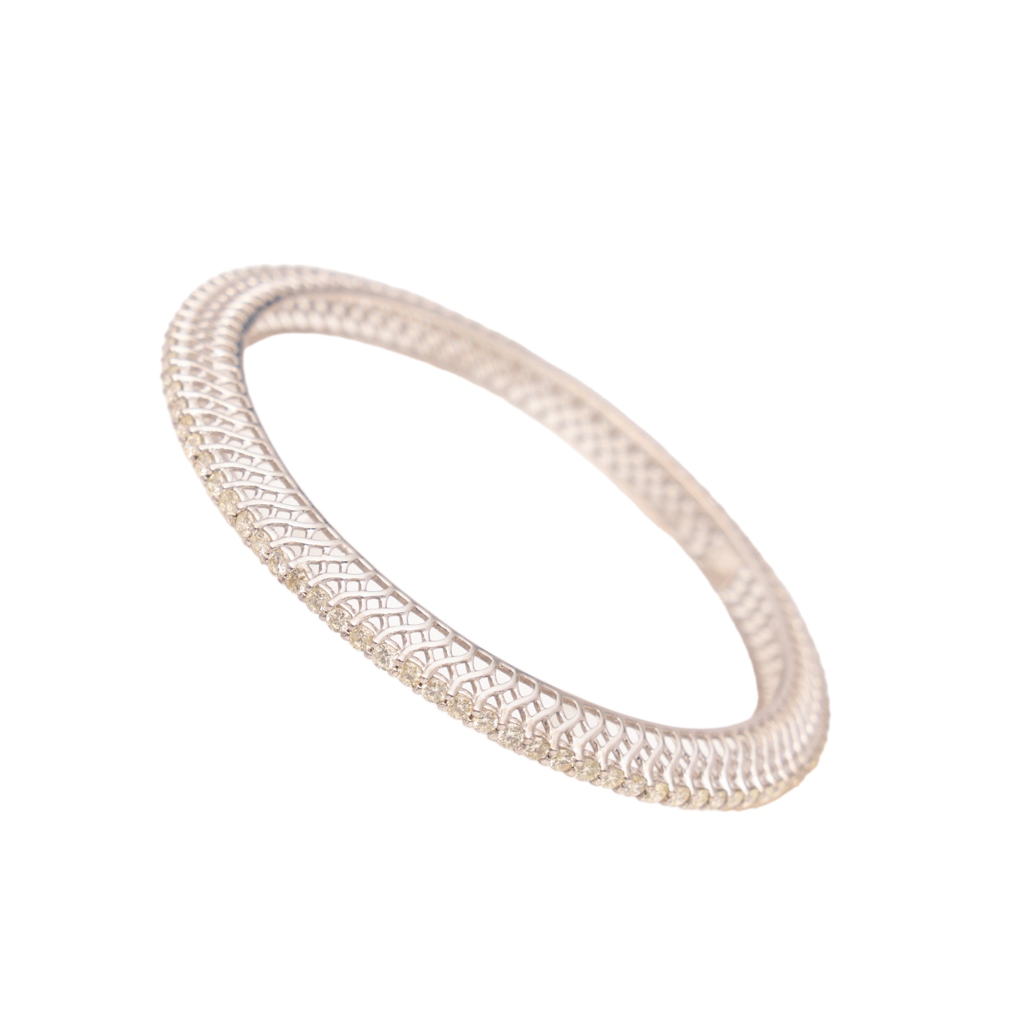 Single Line Sparkling Diamond Bangles