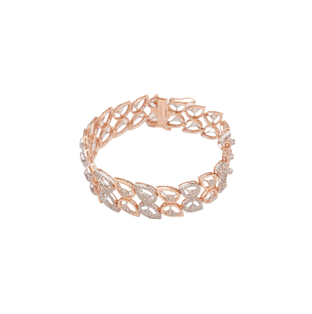 Elegant Leaf Diamond Bracelet