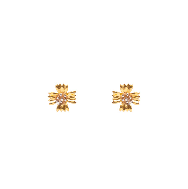 Dual Tone Flower Gold Earrings