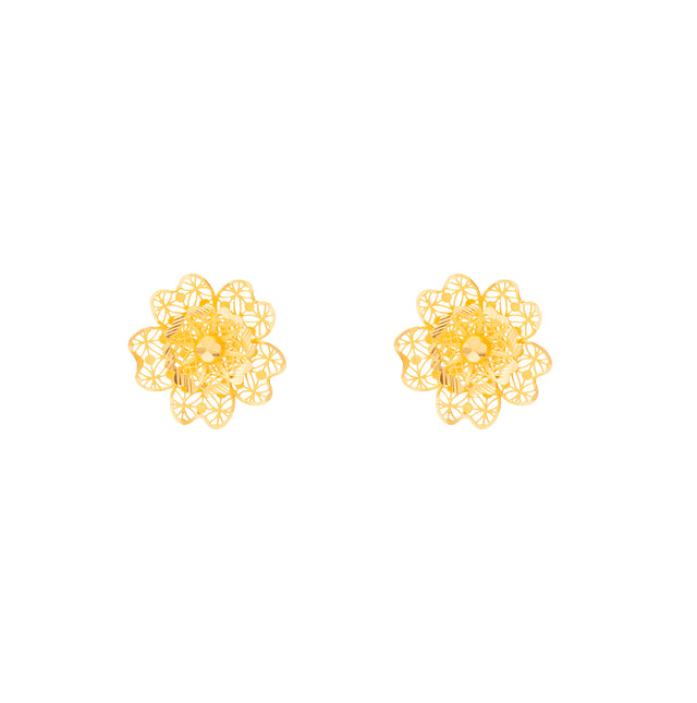 Dazzling Flower Gold Earrings