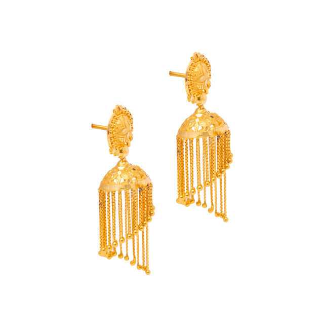 Traditional Jhumka Gold Earrings