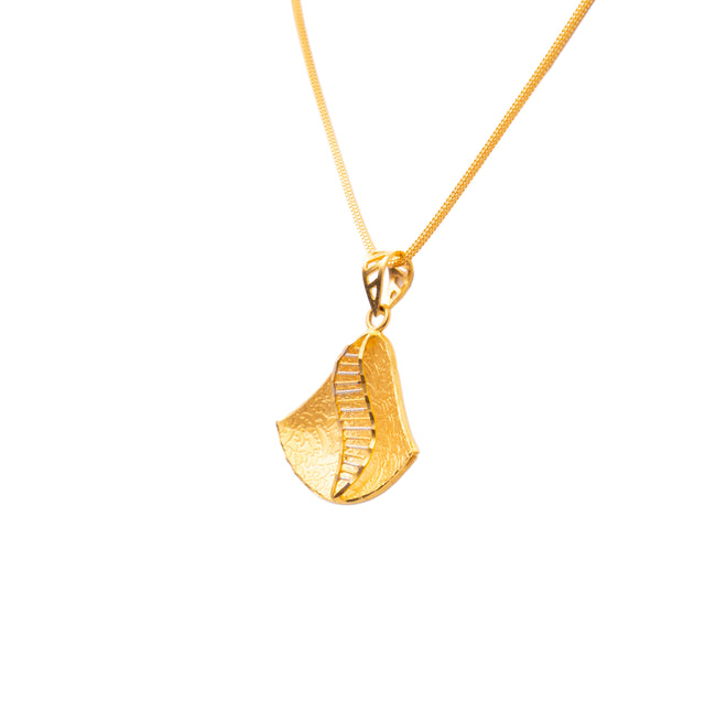 Classy Triangular Gold Pendant Set