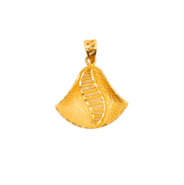 Classy Triangular Gold Pendant Set