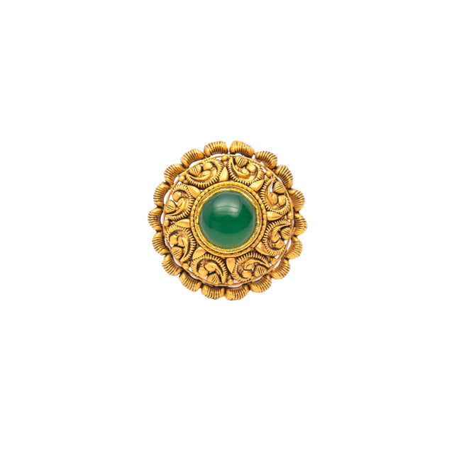 Emerald Antique Gold Ring