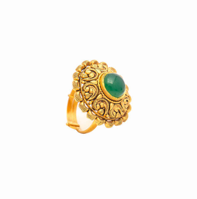 Emerald Antique Gold Ring