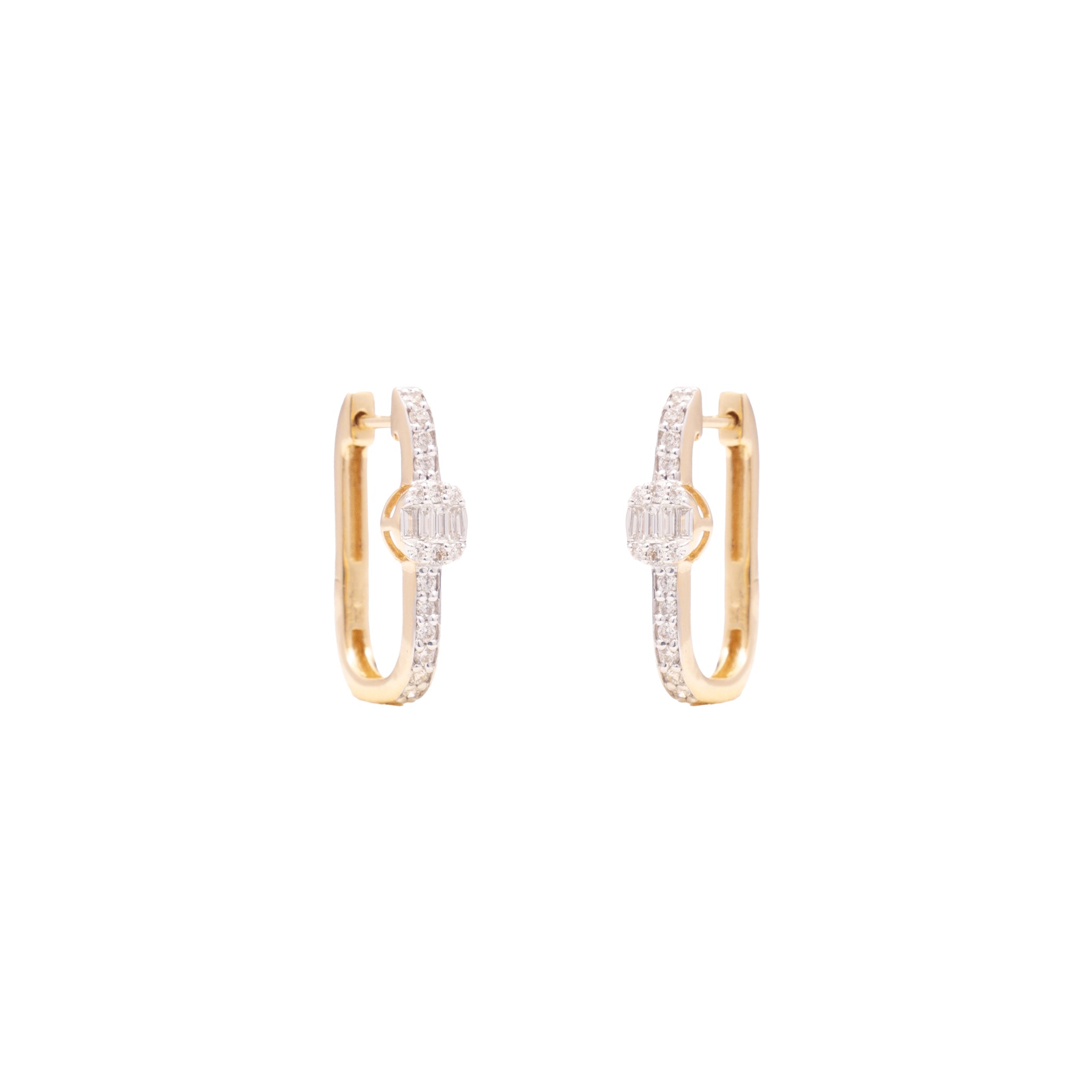 In Line Diamond Hoops Earrings